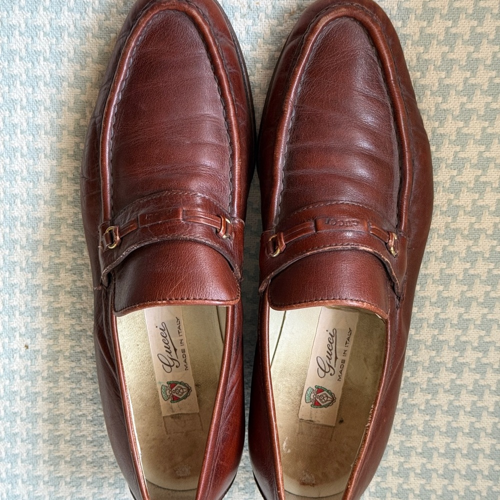 Gucci Men's Rich Brown Leather Loafers
